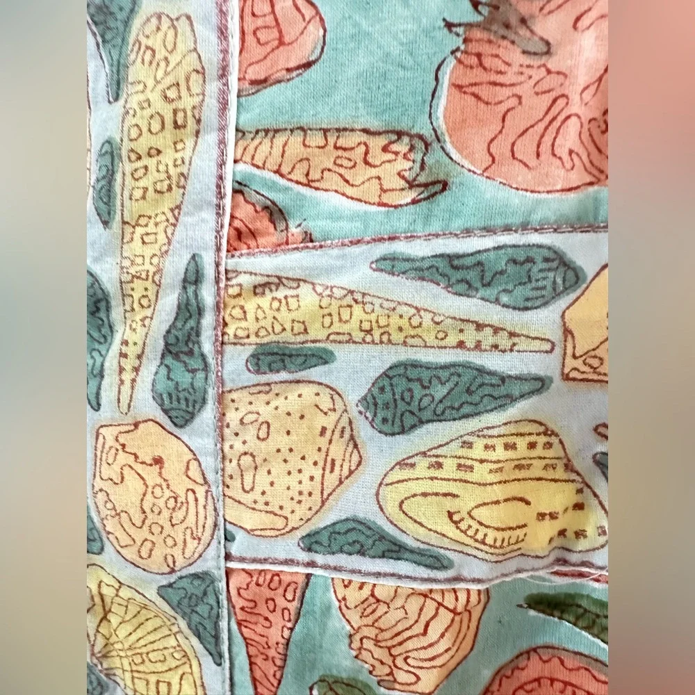 Victoria Dunn Green Floral Print Midi Dress with Coral and Yellow Accents - Picture 2 of 10
